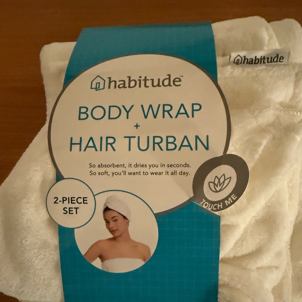 White Body Wrap and Hair Turban Set